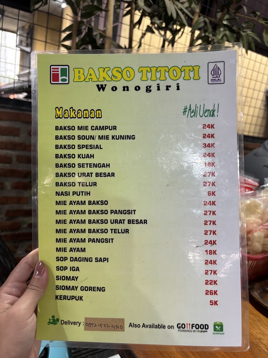 Bakso Titoti Wonogiri Cabang Cikupa Menu - Image 4
